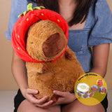 Capybara Plushie with Strawberry Hat - Gifts - Happy Balloon Shop - - Eat Cake Today - Birthday Cake Delivery - KL/PJ/Malaysia