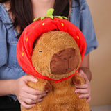 Capybara Plushie with Strawberry Hat - Gifts - Happy Balloon Shop - - Eat Cake Today - Birthday Cake Delivery - KL/PJ/Malaysia