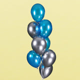 Helium Balloons 8 Pieces - Balloon - Happy Balloon Shop - Blue & Silver - Eat Cake Today - Birthday Cake Delivery - KL/PJ/Malaysia