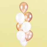 Helium Balloons 8 Pieces - Balloon - Happy Balloon Shop - Rose Gold & White - Eat Cake Today - Birthday Cake Delivery - KL/PJ/Malaysia